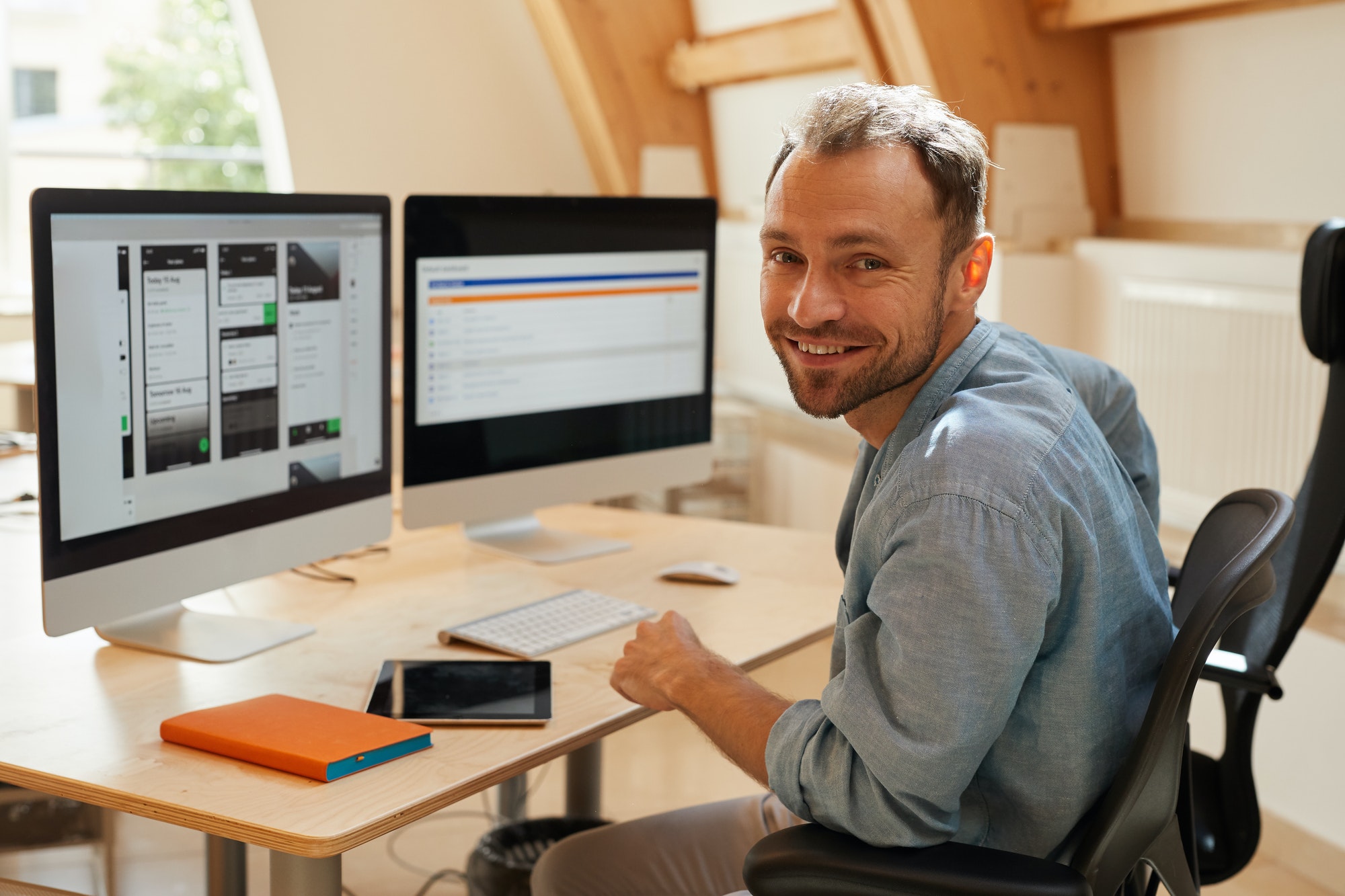 Computer programmer at work